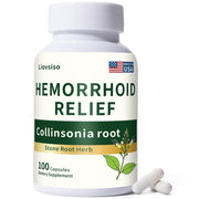 Liovsiso Collinsonia Root bottle front signaling natural hemorrhoid relief and vein support