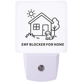 Liovsiso EMF Blocker plugged into outlet balancing energy in a living room for a calmer space.