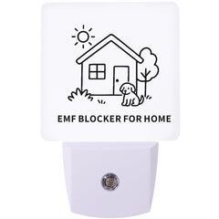 Liovsiso EMF Blocker plugged into outlet balancing energy in a living room for a calmer space.