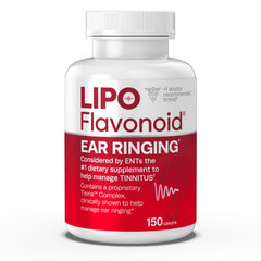 Lipo-Flavonoid caplets close-up for inner ear support.