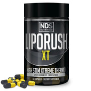 Liporush XT fat shred bottle shows compact capsules for fat-shredding support.