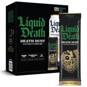 Liquid Death Severed Lime electrolyte stick dissolving for quick hydration on the go.