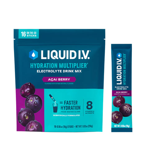 Liquid I.V. Hydration Multiplier Acai Berry packet for convenient on-the-go hydration