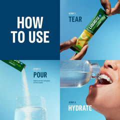 Liquid I.V. Hydration Multiplier Energy front packaging shot highlighting convenient single-serving packets.