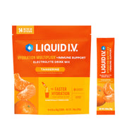 Liquid I.V. Hydration Multiplier Tangerine packet ready to mix for on-the-go hydration.