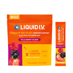 Liquid I.V. Hydration Multiplier sobre sabor Wild Berry para hidratación rápida
