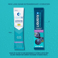 Liquid I.V. Concord Grape label close-up highlighting electrolytes