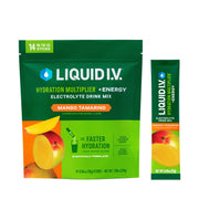 Liquid I.V. Hydration Multiplier Energy Mango Tamarind packet ready for on-the-go hydration.