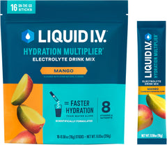Liquid I.V. Hydration Multiplier Mango packaging for convenient on-the-go hydration