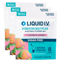 Liquid I.V. Rainbow Sherbet sachet ready for on-the-go hydration.