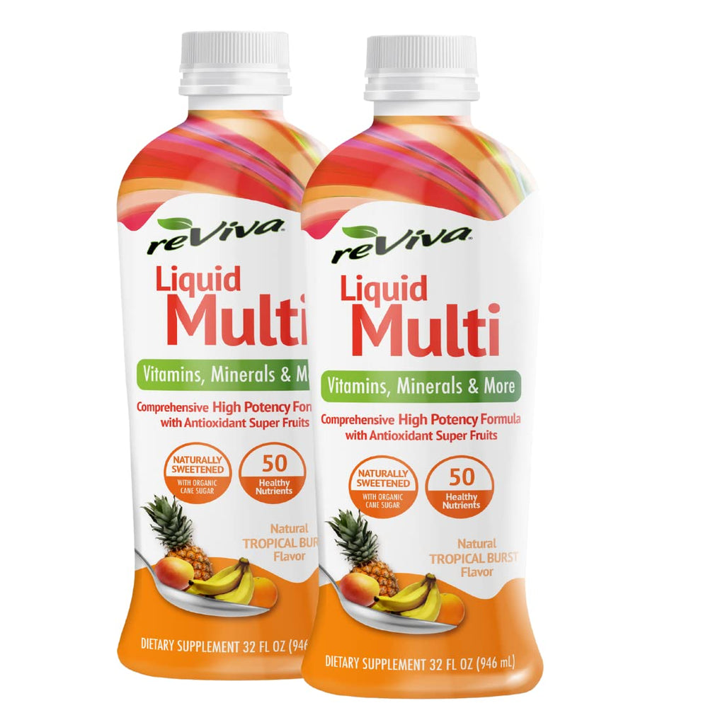 Liquid ReViva Twin Pack bottle front view, balanced daily nutrients.