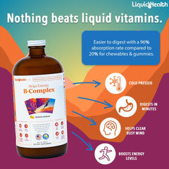 LiquidHealth Mega Energy pour action shows easy daily dosing.