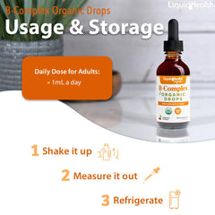 LIQUIDHEALTH USA-made B complex drops two-pack emphasizes clean vegan formula