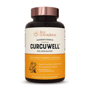 Live Conscious CurcuWell bottle front showing bold branding and joint support focus