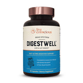 Live Conscious DigestWell bottle front for convenient digestion support.