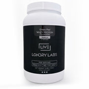 LIVE LGNDRY LABS grass-fed whey vanilla powder jar for clean protein fueling
