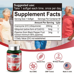 LIVEGIS CoQ10 softgels pouring shot illustrating easy daily intake routine