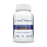 Liver Medic Hepatiben bottle front view showing all-in-one liver support.