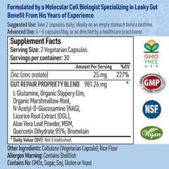 Liver Medic Leaky Gut Repair label emphasizes quality and clean formula.