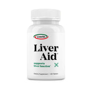 Liverite Liver Aid bottle on a clean surface, supports liver wellness for daily vitality.