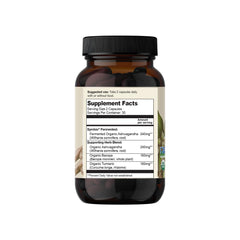 Closeup of fermented ashwagandha capsules showing enhanced absorption.