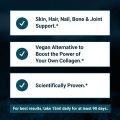 Living Silica bottle label highlights vegan mineral-based formula for wellness.