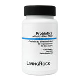 LivingRock Probiotics bottle showing 60B CFU for daily gut support