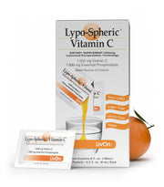 LivOn Liposomal Vitamin C 1000mg packaging shows fresh, non-GMO formula for daily immune support.