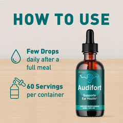 LIVORKA Audifort Drops dropper top close up emphasizing precise dosing.