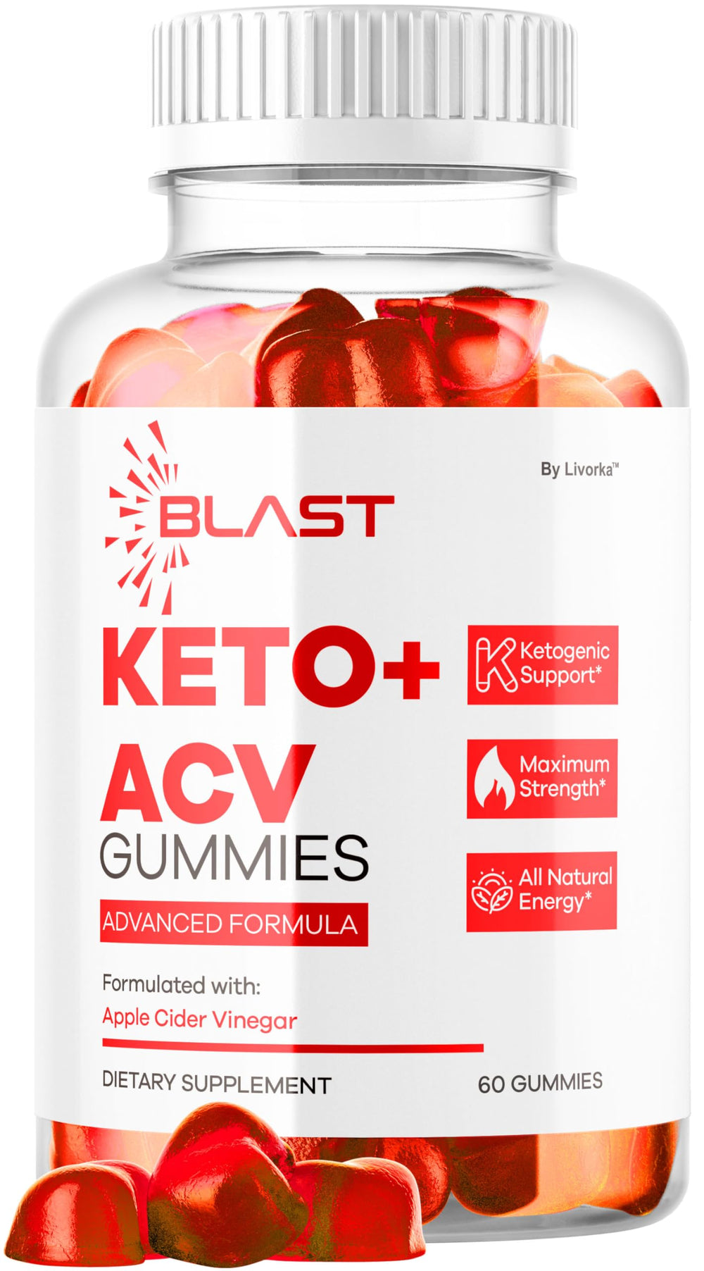 LIVORKA Blast Keto ACV Gummies bottle with daily energy support in mind