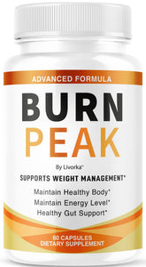 LIVORKA Burn Peak capsules bottle for daily wellness support and an active lifestyle.