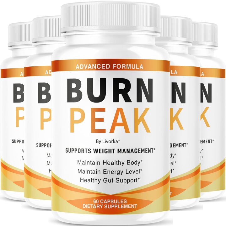 LIVORKA BurnPeak capsules bottle front view highlights natural formula for daily wellness