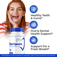 LIVORKA Dentpure capsules close-up showing natural probiotic formula.