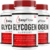 LIVORKA Easy Flow Glycogen bottle shows vegan capsules for daily wellness support.