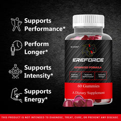 LIVORKA Ereforce gummies bottle close-up, showcasing convenient supplement format