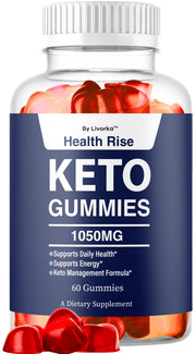 LIVORKA Health Rise Keto ACV Gummies bottle close-up for daily wellness.