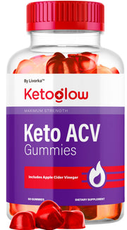 LIVORKA KetoGlow ACV gummies bottle front highlighting premium all-natural formula for daily support.