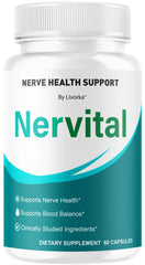 LIVORKA Nervital capsules bottle front, signaling premium nerve health support.