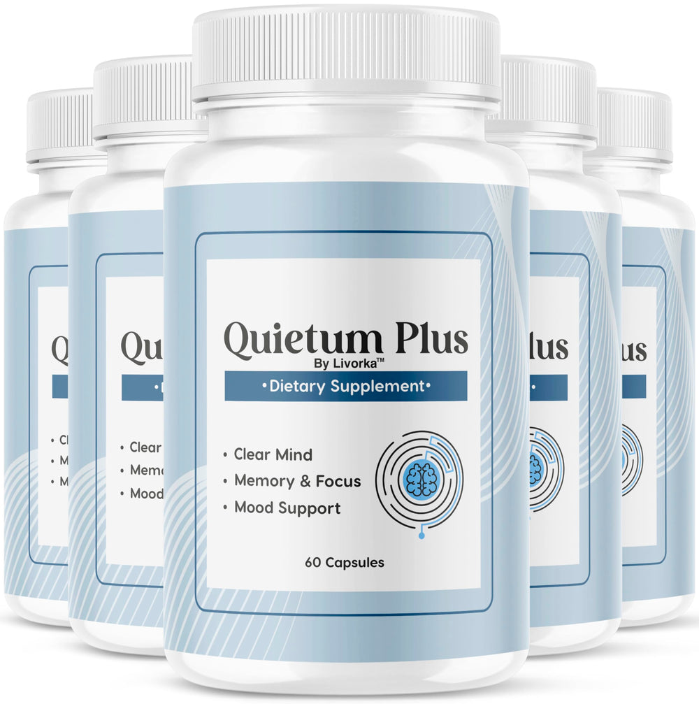 LIVORKA Quietum Plus bottle front, all-natural ear wellness formula for daily support