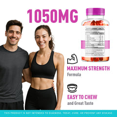 Gummies blister-pack image emphasizes convenient 60 count bottle