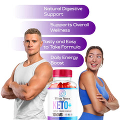 LIVORKA Slim Aura Keto Plus ACV Gummies bottle top highlights premium texture.