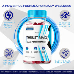 Close-up of LIVORKA Thrust Maxx bottle highlighting chewable format