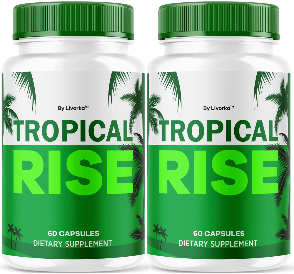 LIVORKA Tropical Rise bottle showing convenient daily energy support for men