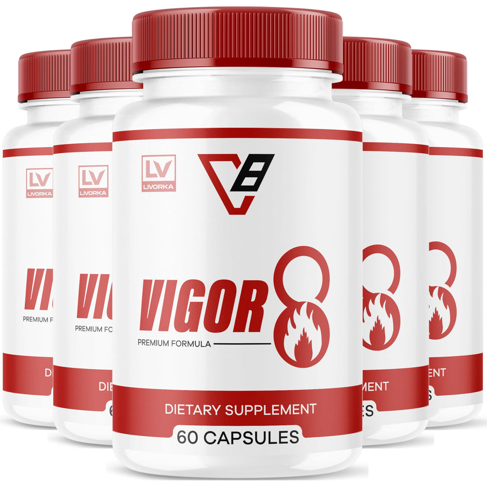 LIVORKA Vigor 8 for Men bottle showing a multi-month supply for men