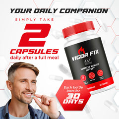 LIVORKA Vigor Fix advanced formula label highlighting key ingredients.