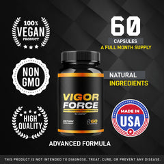 LIVORKA Vigor Force label details showing product info.