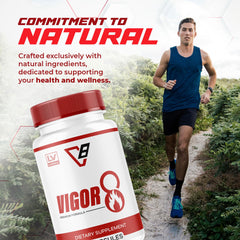 LIVORKA Vigor8 pills branding label close-up, clear packaging
