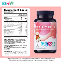 Close-up of LIVS Beauty Plus gummy texture with vibrant color