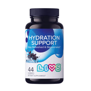 LIVS Electrolyte Gummies bottle-front view for on-the-go hydration after workouts.