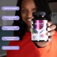 LIVS iron gummies close-up with vitamin C for energy support.